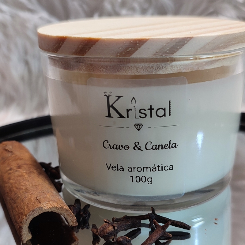 Cravo e Canela Vela Aromática pote patê 100g - Imagem 3
