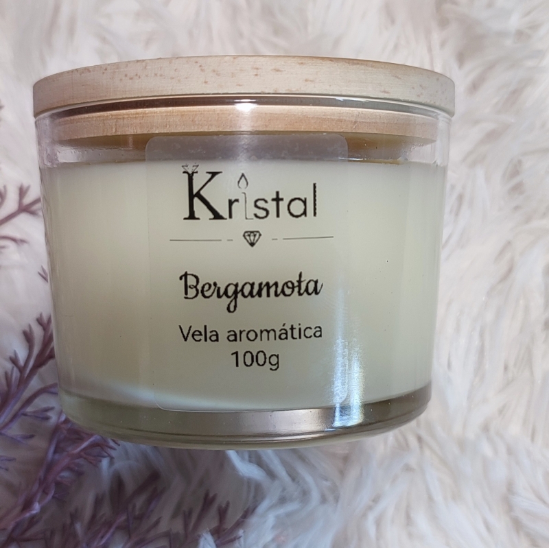 Bergamota Vela Aromática pote patê 100g - Imagem 3