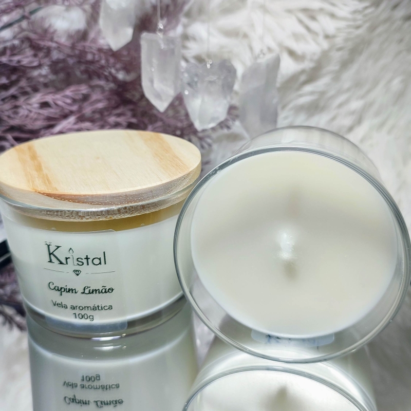 Capim Limão Vela Aromática   pote patê 100g - Imagem 3