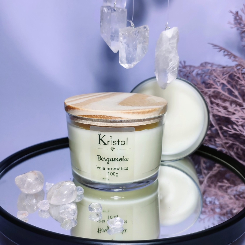 Bergamota Vela Aromática pote patê 100g