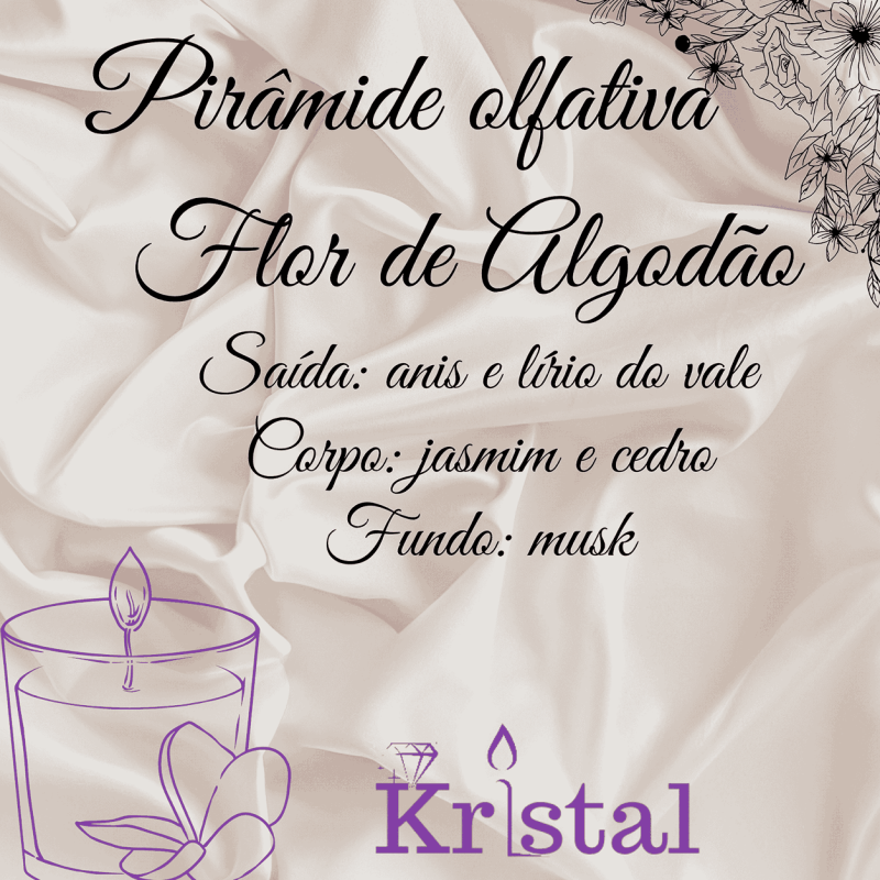 Flor de Algodão vela aromática pote pate 100g - Imagem 3